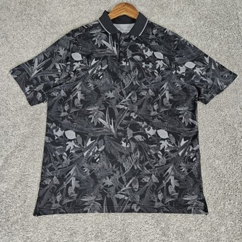 Under Armour Shirt Men's Large Black Iso Chill Polo Golf Performance Preppy